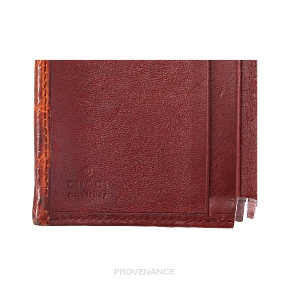 🔴 Gucci Pocket Organizer Wallet - Brown GG Canvas Crocodile - Picture 7 of 8